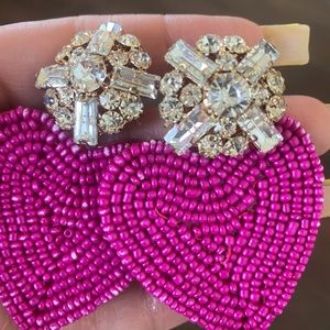 Pink hanging earrings